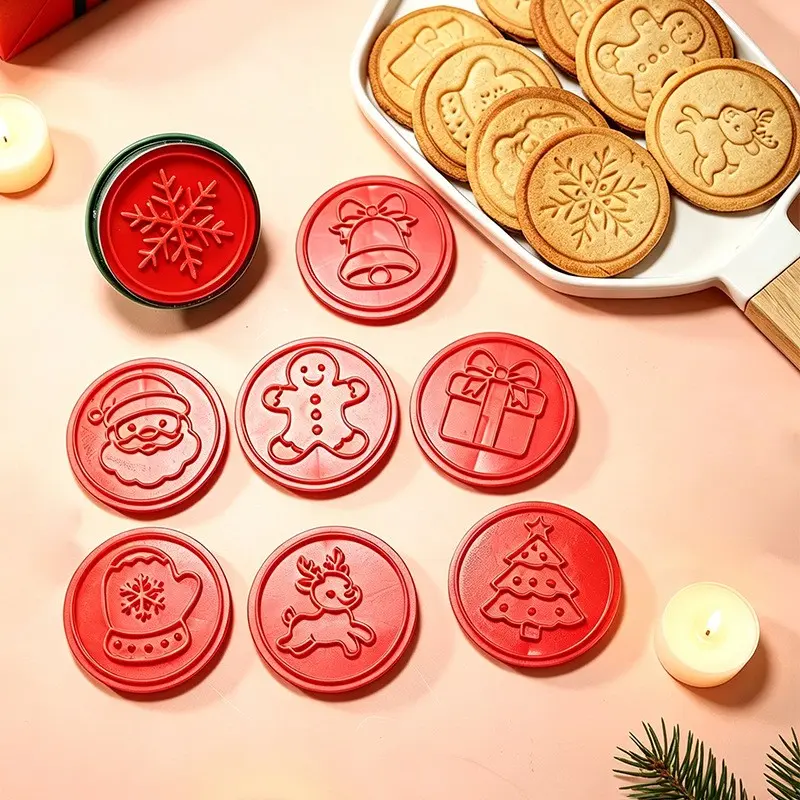 New Magnetic Quick-Change Cookie Stamps Set, Christmas Series Cookie Press Tool, DIY Baking Accessories, Perfect for Holiday Crafts