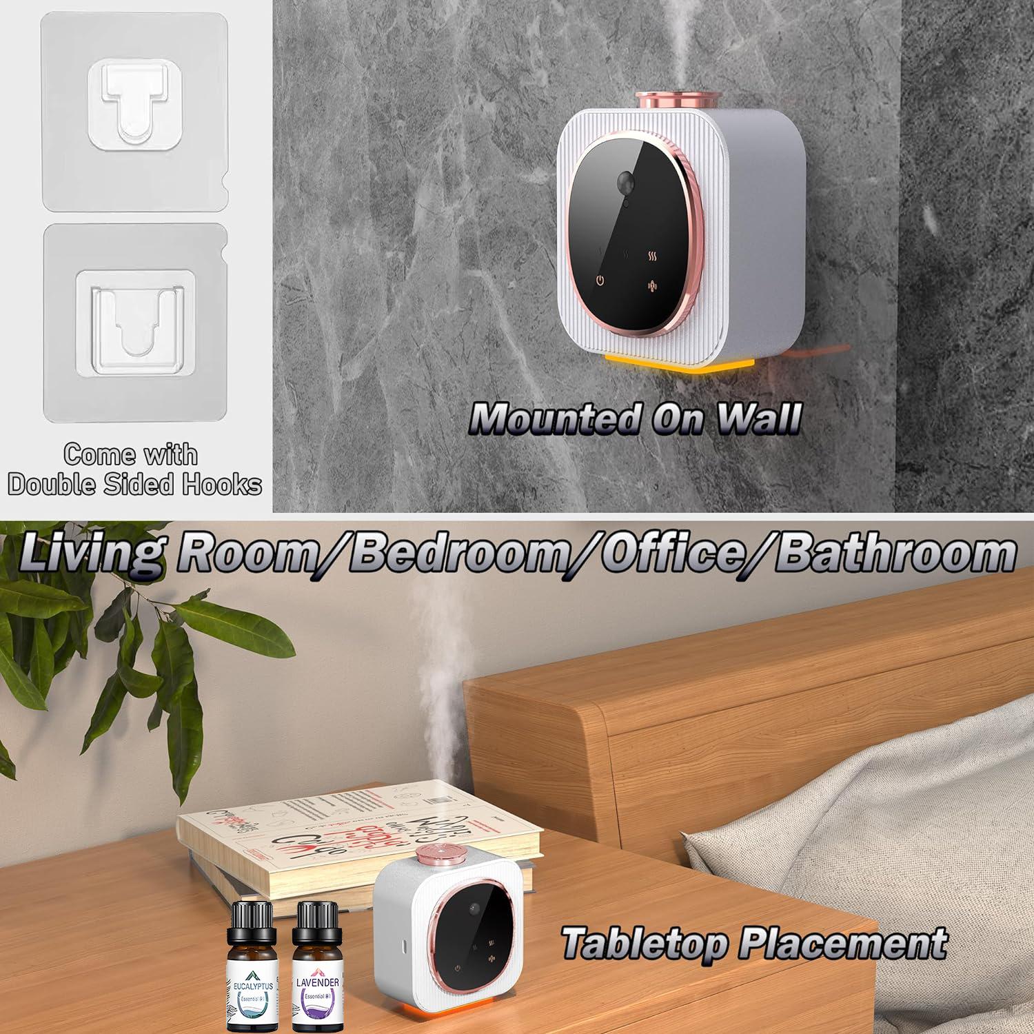 Professional grade essential oil diffuser, waterless belt-free timed aromatherapy machine, wall-mounted diffuser, suitable for bedrooms, living rooms, offices