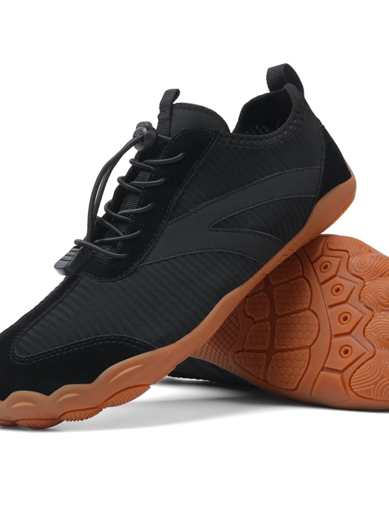 Couple Five-Finger Yoga Shoes, Casual Indoor Fitness Sneakers, Mesh Fabric, Rubber Sole, Wide Fit, Solid Color, China Made