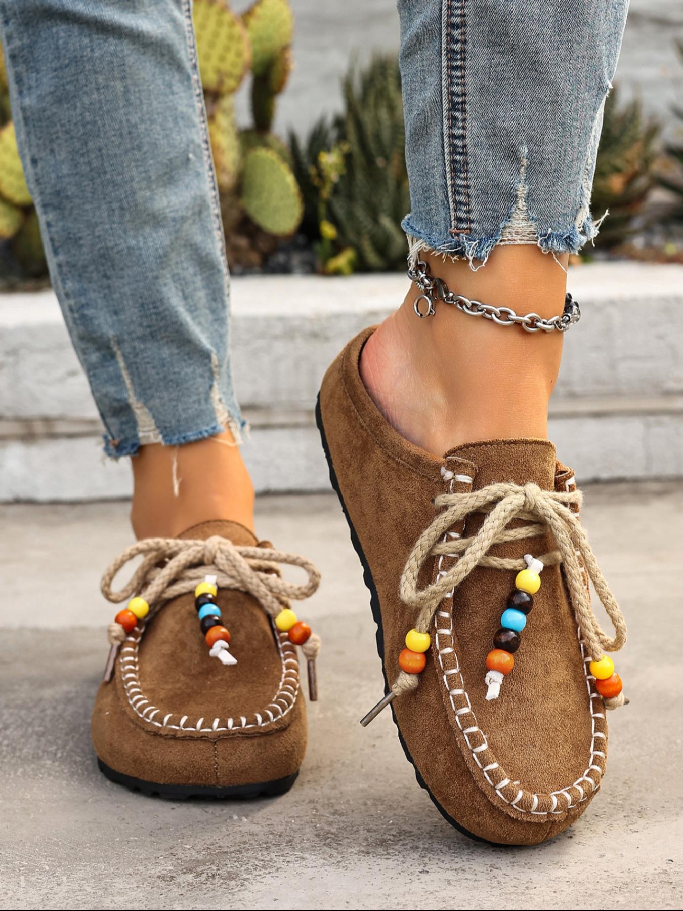Women's Original Comfortable Casual Shoes, Tassel Bead Design, Fashionable and Cozy, Perfect Slip-On for Daily Wear