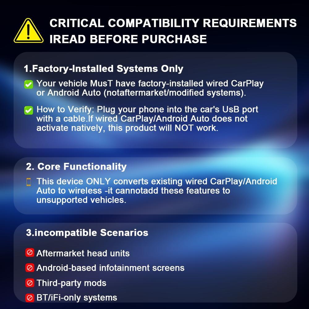 2026 Upgraded Wireless Carplay Adapter, Portable In-Car Display, 2-In-1 Wireless Carplay & Android Auto, Mini USB Design, Plug & Play