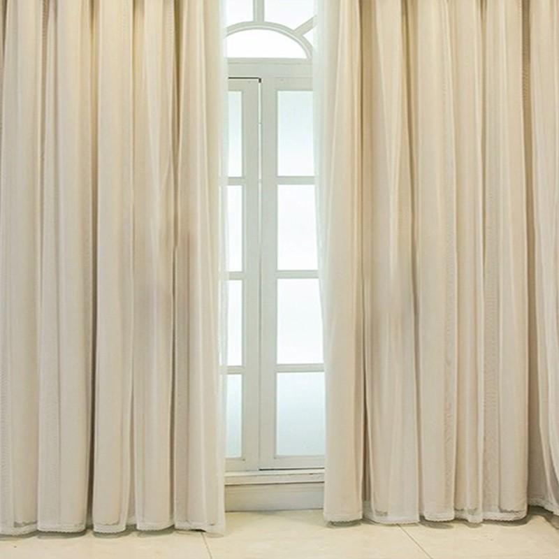 French Cream Lace Curtains Set, Princess Style Bedroom Sheer Drapes, Living Room Balcony Decorative Curtains, Multiple Colors Available
