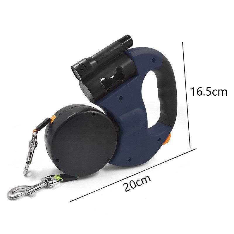 One-Two Dog Leash Automatic Retractable Multi-Function Traction Device for Small Medium Dogs, Pet Walking Set, Essential Pet Accessory, No Tangle Leash, Swivel Leash