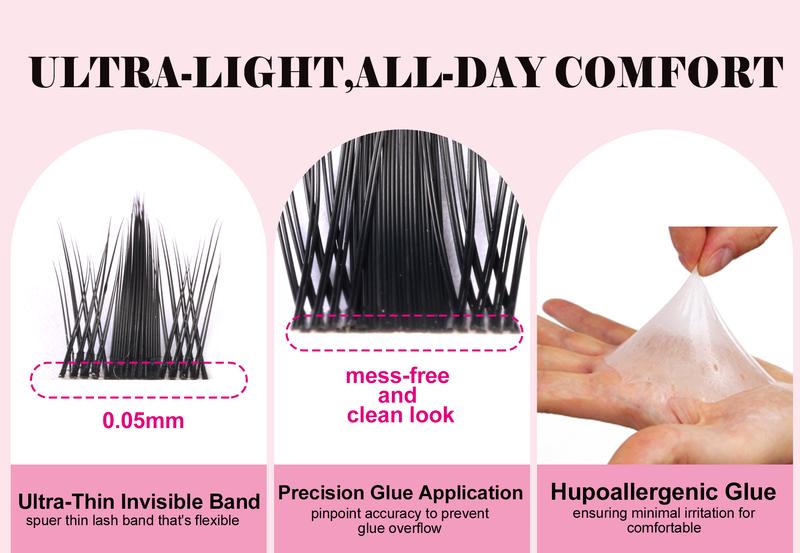 Volume Fairy | Kisslily Manga Spikey C Curl Wet Look DIY Lashes Extension Kit and waterproof long lasting lash clusters  8-18 mm| Bond Seal and Remover Eyelash Makeup Eyelashes Cosmetic | Anime Style Eyelashes #TikTokShopBacktoSchool