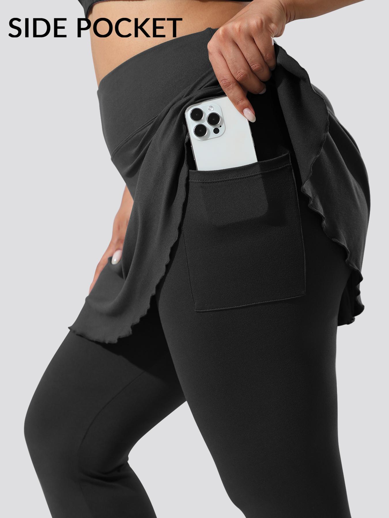 Women's Plus Size Skirt Pants with Pockets, High Elastic Soft Comfortable Sportswear, Tennis Attire, Unique Design, Active Skort Skirt, Sporty Breathable Skorts, Must-Have for Women