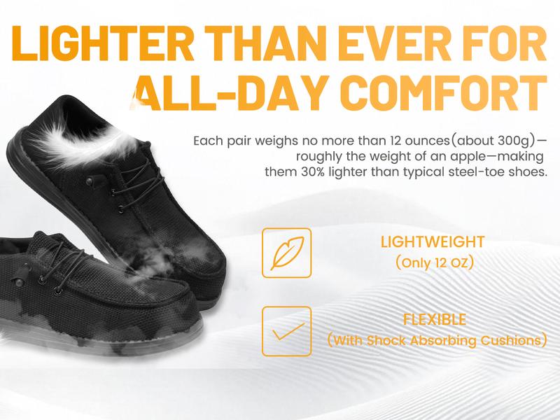 Steel Toe Shoes for Men Women Safety shoes Work Shoes stylish shoe construction work shoe Lightweight and Comfortable Loafers work safety sneaker Slip On Composite Toe Comfortable Non Slip Tennis Dress Sneakers