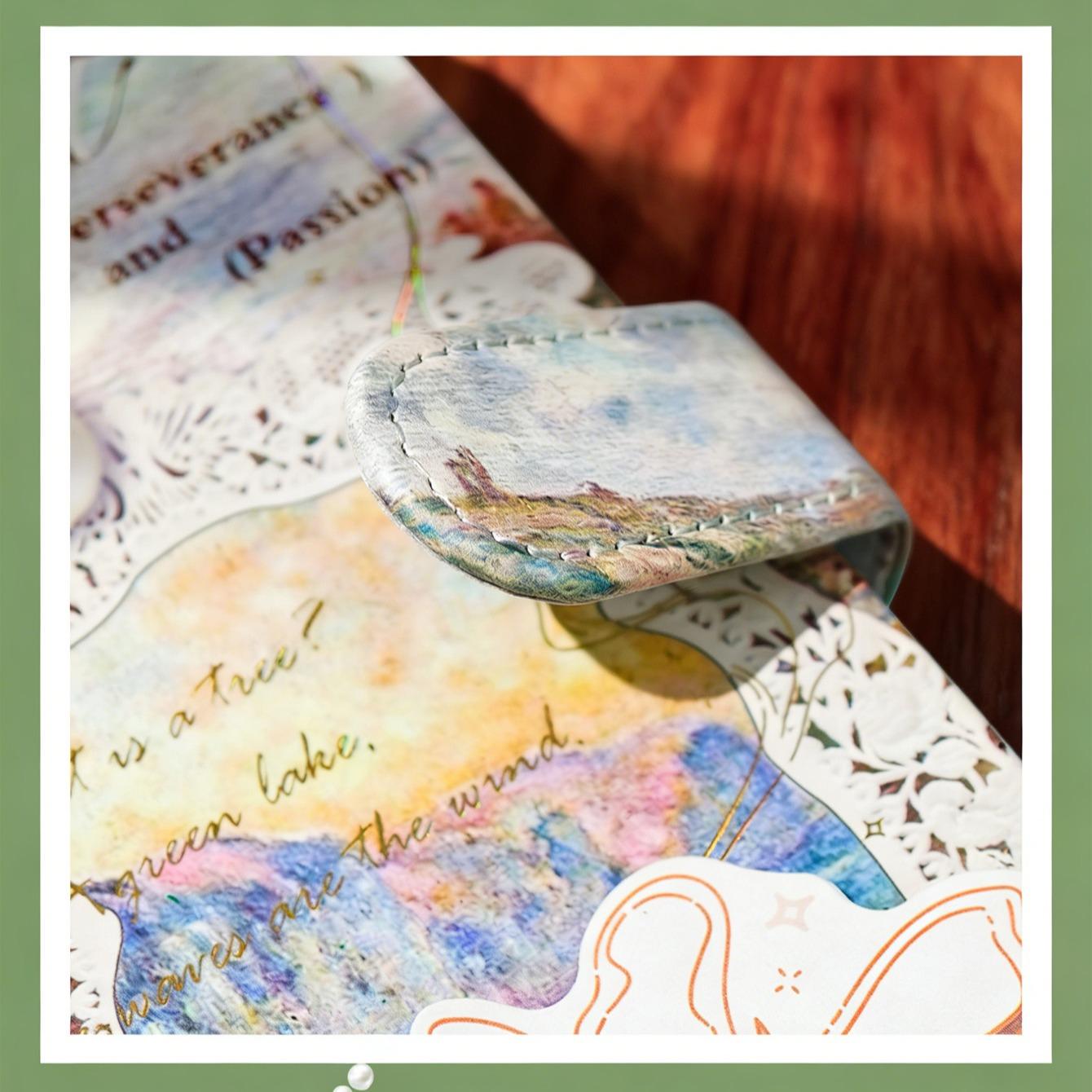 96-Page Oil Painting Style Gold Foil Magnetic Notebook, Vintage Art Journal, Premium Gold Foil Hardcover, Colorful Thickened Illustrations, Girl's Diary