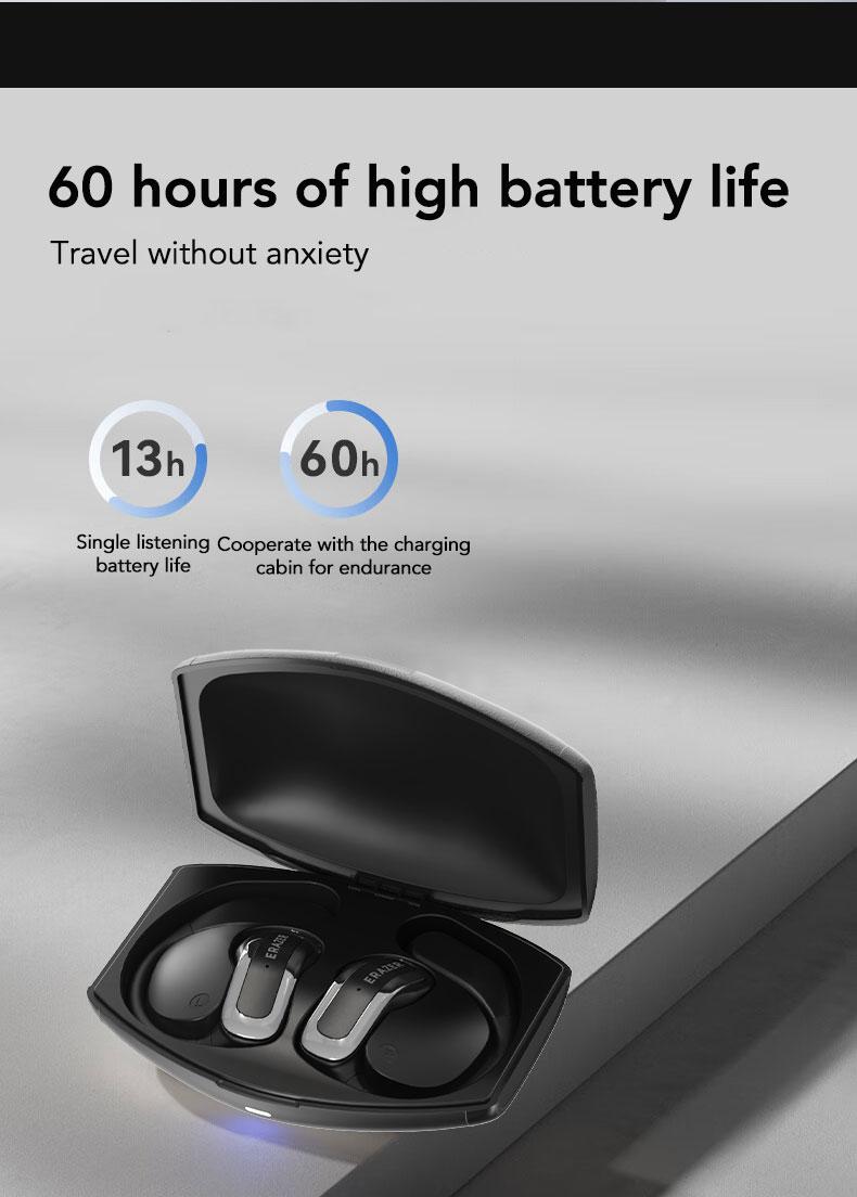 ERAZER XF21 Open Ear Headphones Bluetooth 5.4 HIFI Sound Quality Earbuds Support Playing Music Phone Calls Headsets Built-in Mic