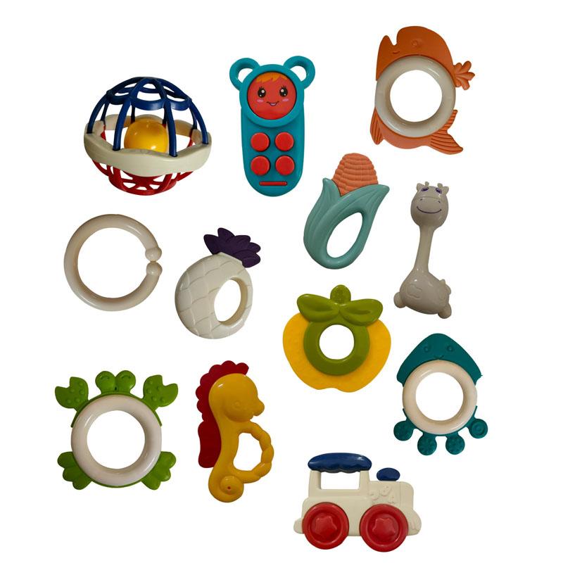 12-Piece Baby Teething Relief Toy Set, Sensory Teether, BPA-Free and Edible Materials, Aids Dental Development and Fine Motor Skills, Perfect Gift for Easter, Mother's Day, Birthdays and Day