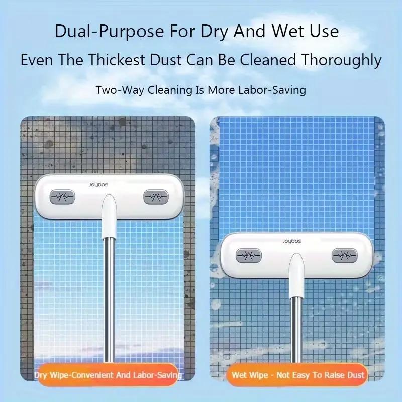 Magic Window Cleaning Brush with Extendable Pole, Reusable Screen Cleaner Tool, Pet Hair Removal, Deshedding Tool, Home Door Window Cleaning, Mother's Day Gift