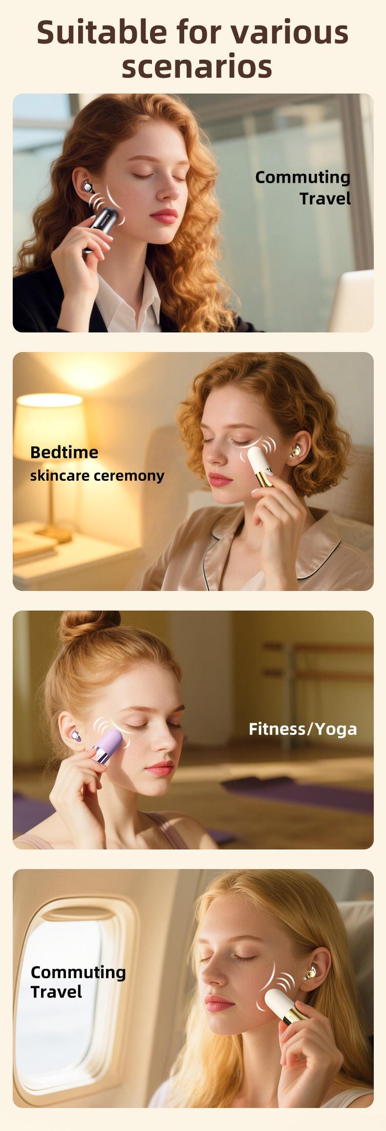 [New Year Deals] Tukio Massage Beauty Bluetooth Earbuds, featuring dual functions for sleep aid and relaxation. With stable Bluetooth 5.3 connectivity and long-lasting battery life, these earbuds make the perfect gift for your partner