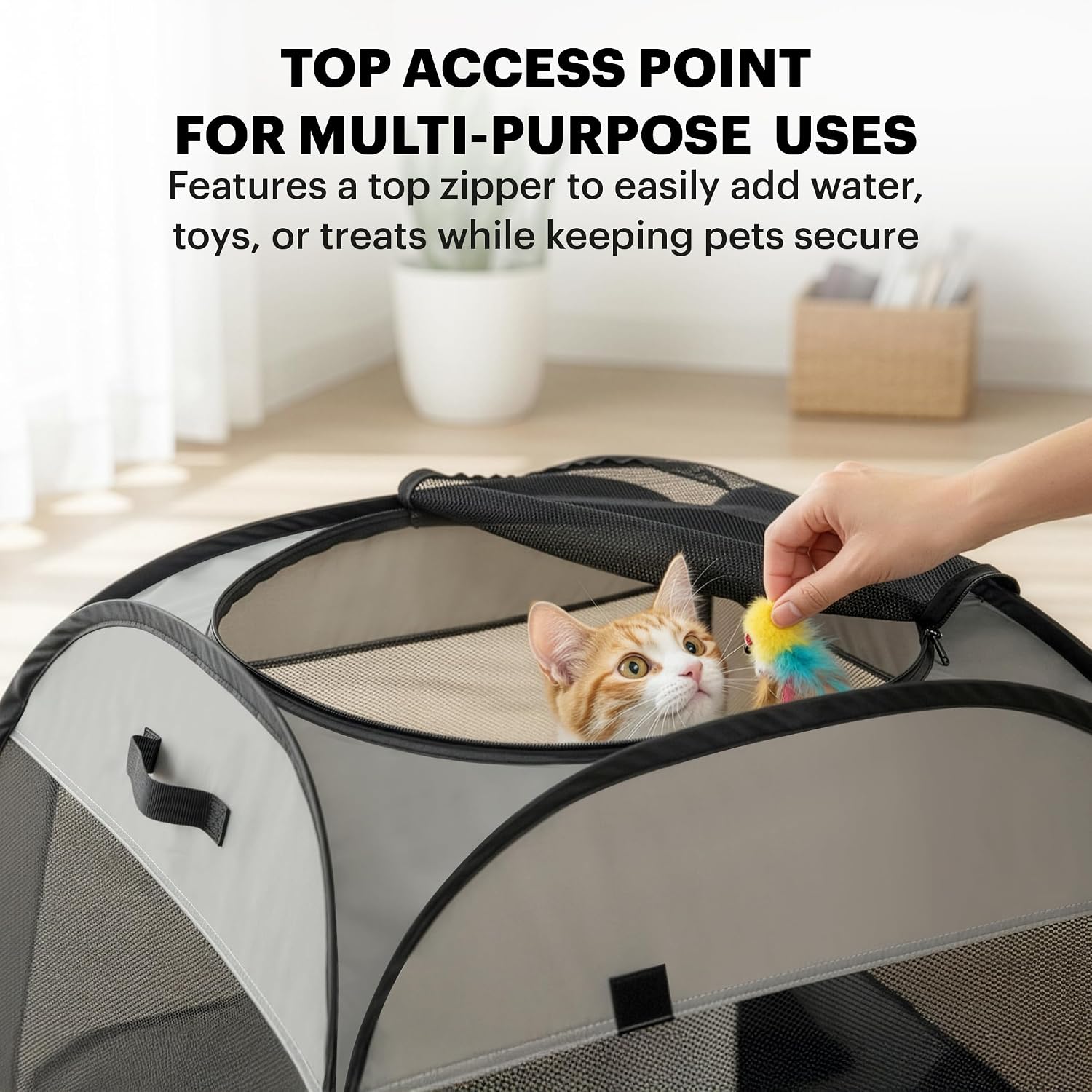 -  Based, Portable  Playpen, Trapezoidal  Design, Foldable  Tent for Indoor Outdoor Use,   Play Enclosure, Kitten Puppy Kennel Crate,  House, Easy Setup, 33" x 26.5"