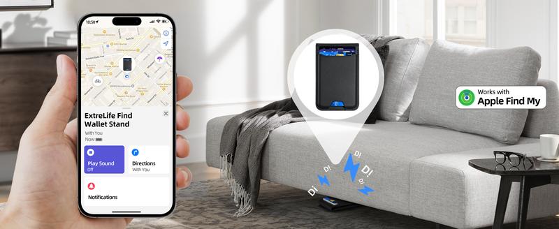 for Magsafe Wallet, for IPhone 16 15/14/13/12 promax plus Series, Works with Findmy，for IPhone Wallet with Adjustable Stand, Wallet Tracker, 6 Cards Holder, Vegan Leather