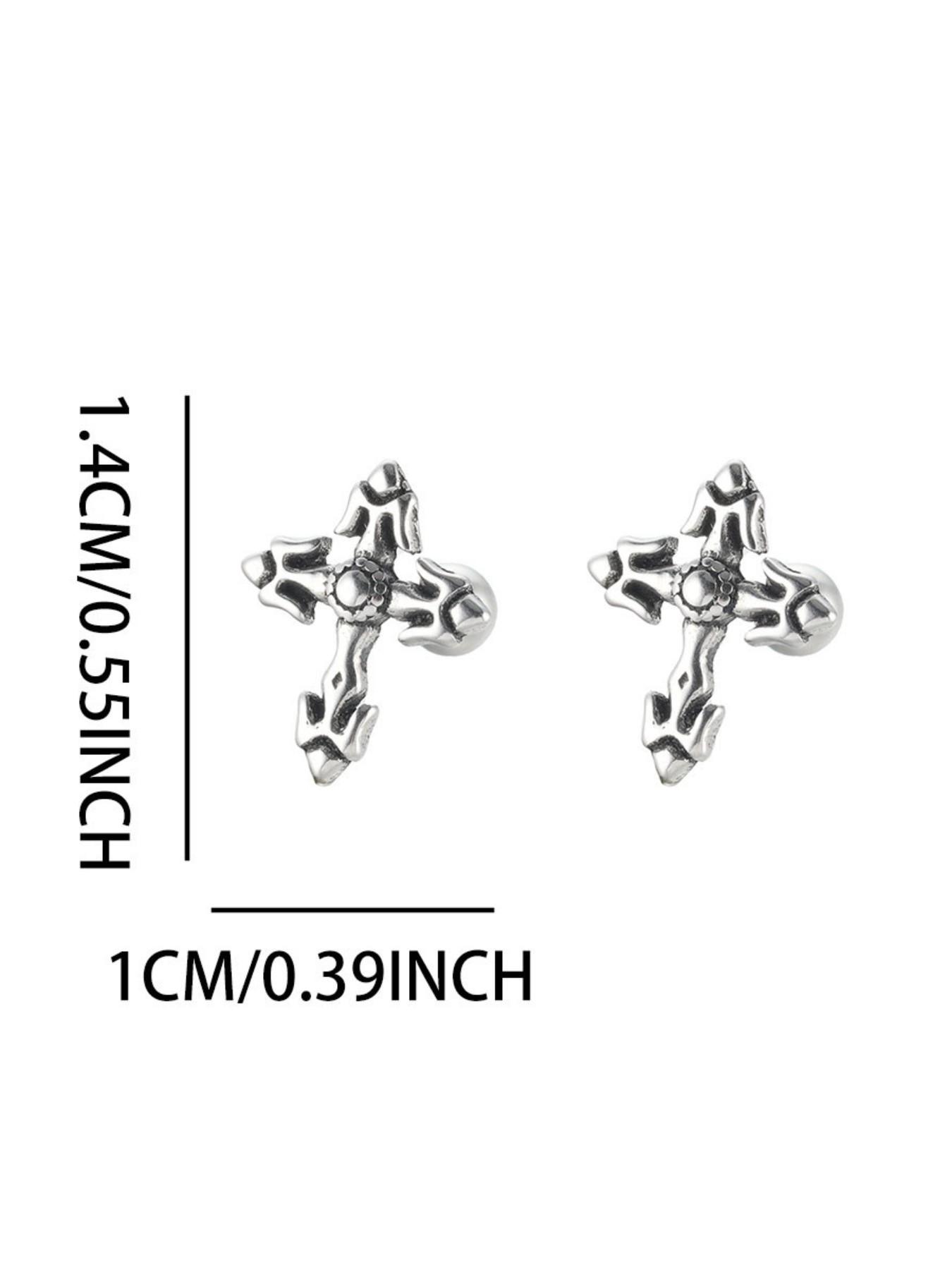 Cross Earrings for Men and Women, Punk Fashion Jewelry, Trendy and Stylish Ear Studs, Versatile Accessory for All Occasions