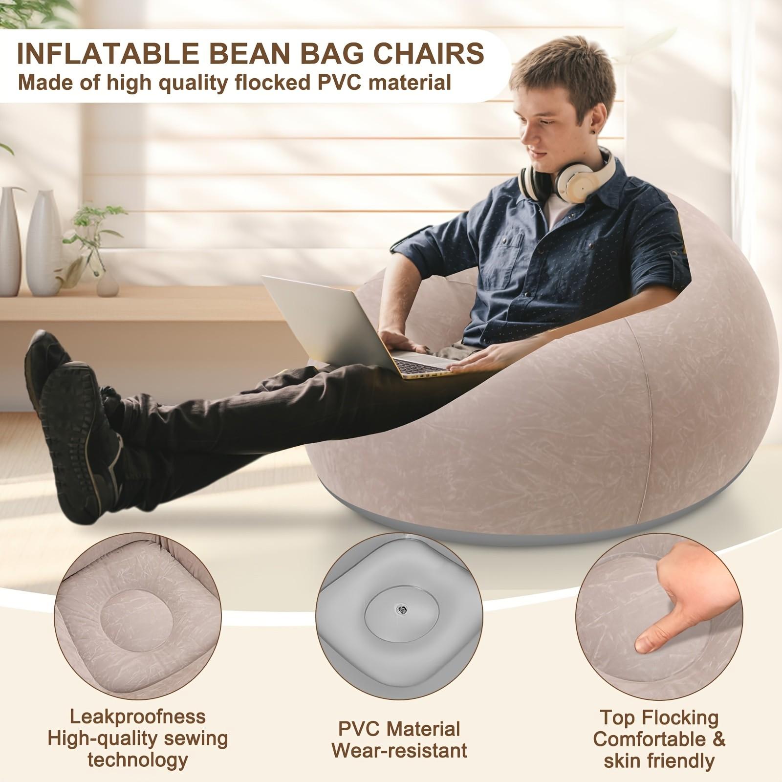 Large Inflatable Sofa Chair, PVC Material Bean Bag Couch, Living Room Furniture, Outdoor Camping Sofa, Comfortable Lazy Lounge Seat