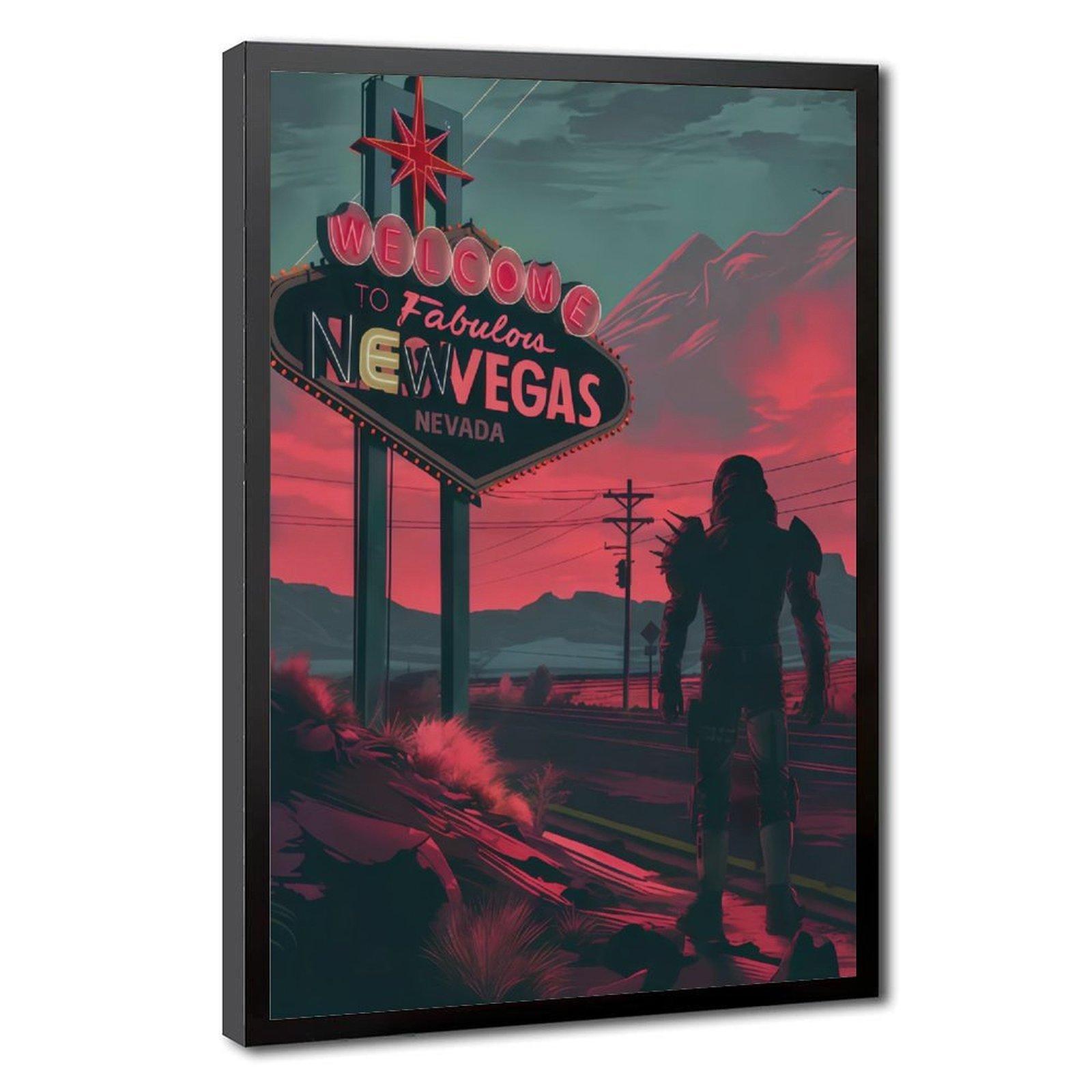 Welcome to New Vegas Poster, Fallout Video Game Art, Wasteland Art, Neon Sign Video Game Poster Decor Photo, Gaming Room Decor, Gamer Gift, Video Game Wall Art, Room Decor Wall Art Poster, Canvas Prints, Wall Art Painting, Fallout Decor