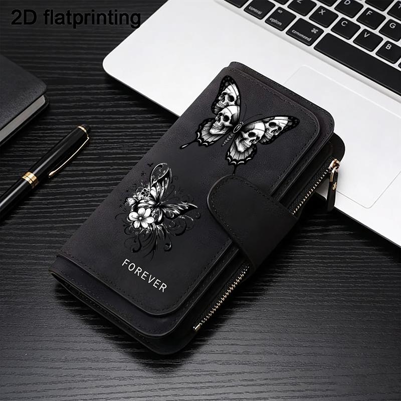 1pc Butterfly pattern women's long wallet, multi-functional wallet, portable snap coin purse, birthday gift and daily commuting essential, perfect holiday gift, suitable for outdoor, travel and family use, 3.10CYJ-5