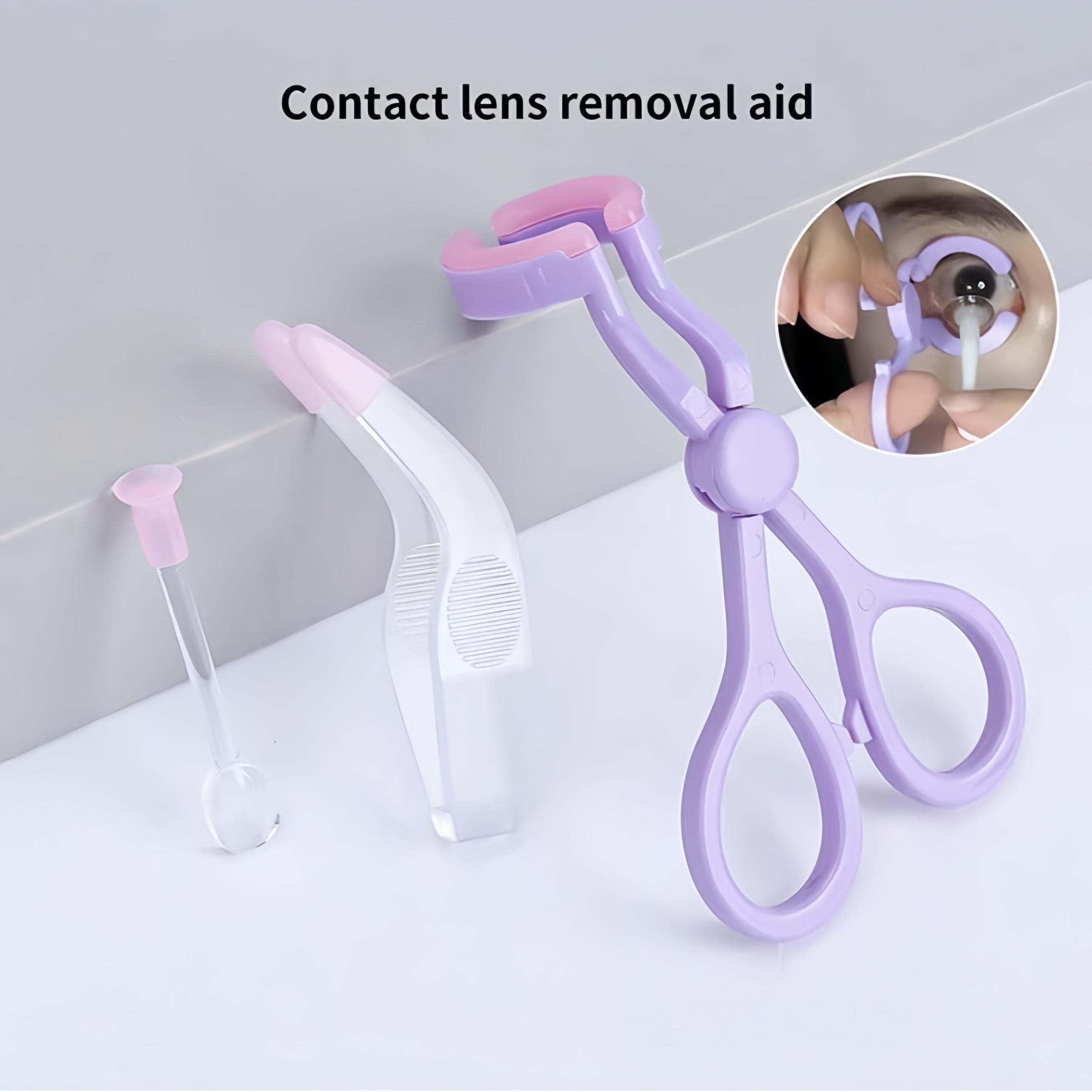 Contact Lens Applicator Set, Easy Insert & Remove Tool, Eye Support Clip, Odorless Plastic, Tweezers, Aligner, Comfortable Wear, Easy Insertion