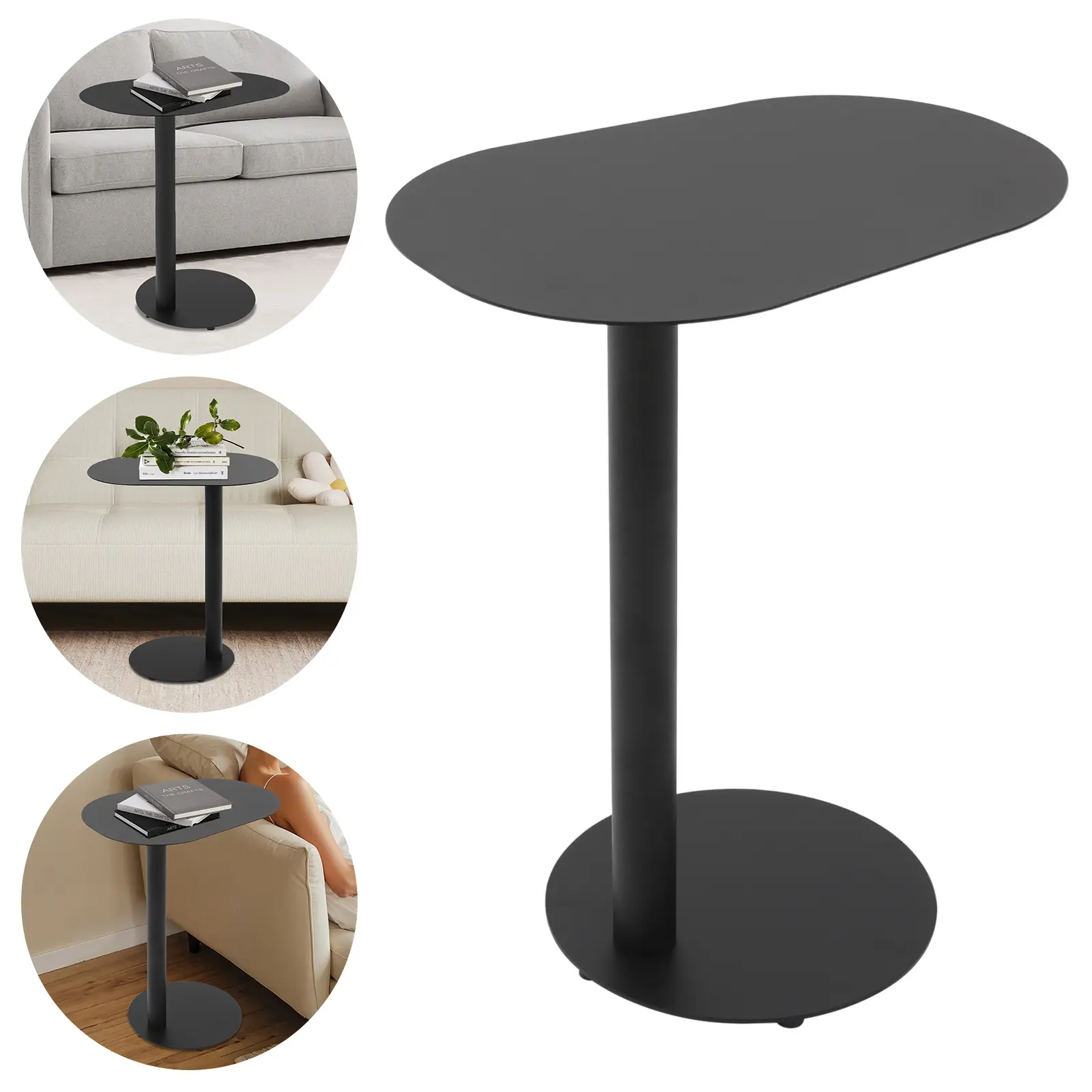 C Shaped Sofa Side Table 63cm for Laptop Book Magazine Bedside Bathtub Use
