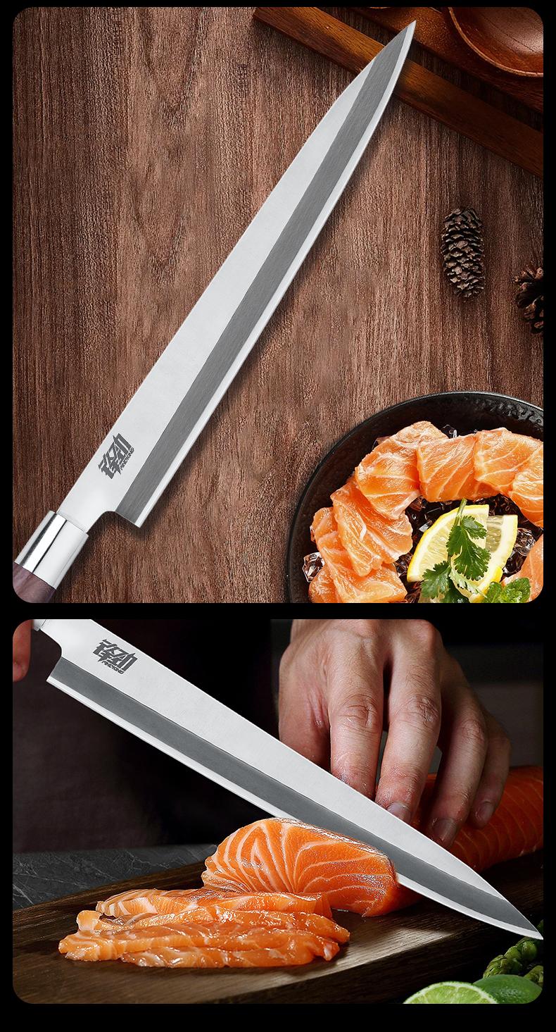 1 pc Japanese Yanagiba Knife Professional Deba Knife 16.5-24CM, 4-6mm Blade Thickness, Multi-purpose Sashimi Knife for Sushi and Fish Preparation