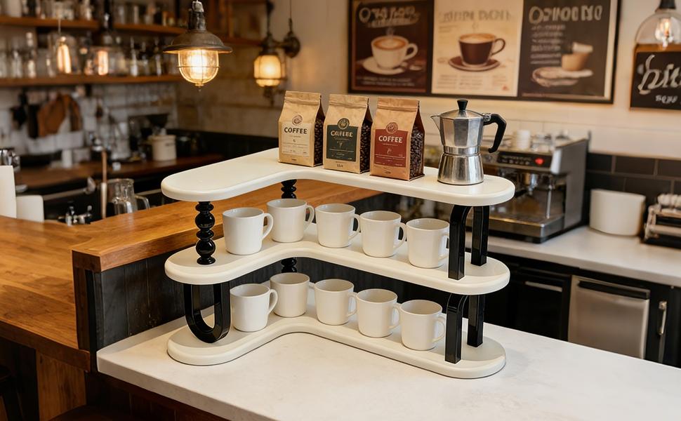 Countertop Organizer Storage Rack, Three-Layer Adjustable Corner Shelf, Ideal for Kitchen Bathroom Spice Rack Coffee Area Sink Top Vanity, Bathroom Organization