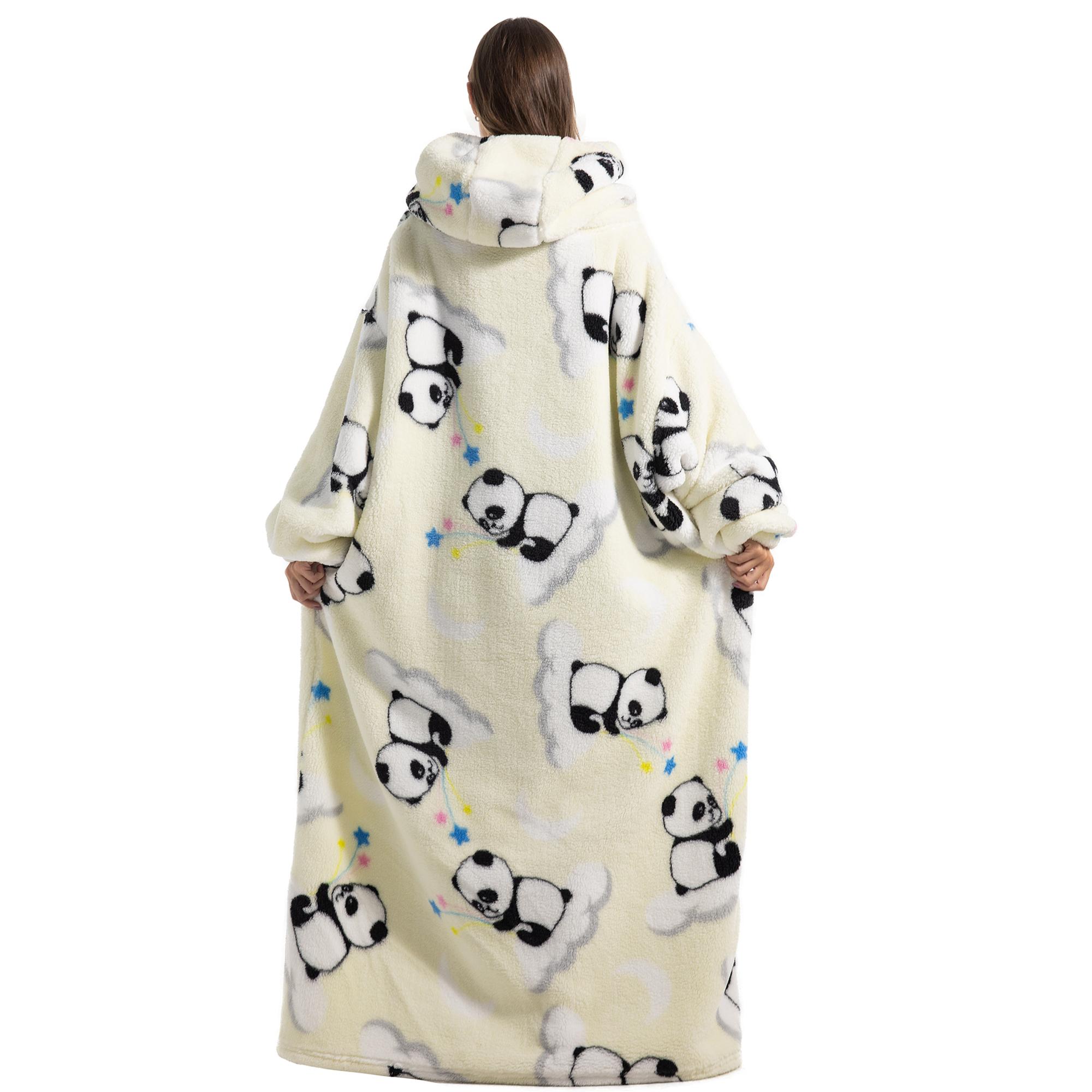 Msrlassn Cute Cartoon Pattern Valentine's Day Hooded Blanket as Birthday Gifts for Mom Women Girlfriend Men, Oversized Wearable Hooded Sweatshirt Pullover, Large Warm and Cozy Loungewear Womenswear Large Pocket Pajamas