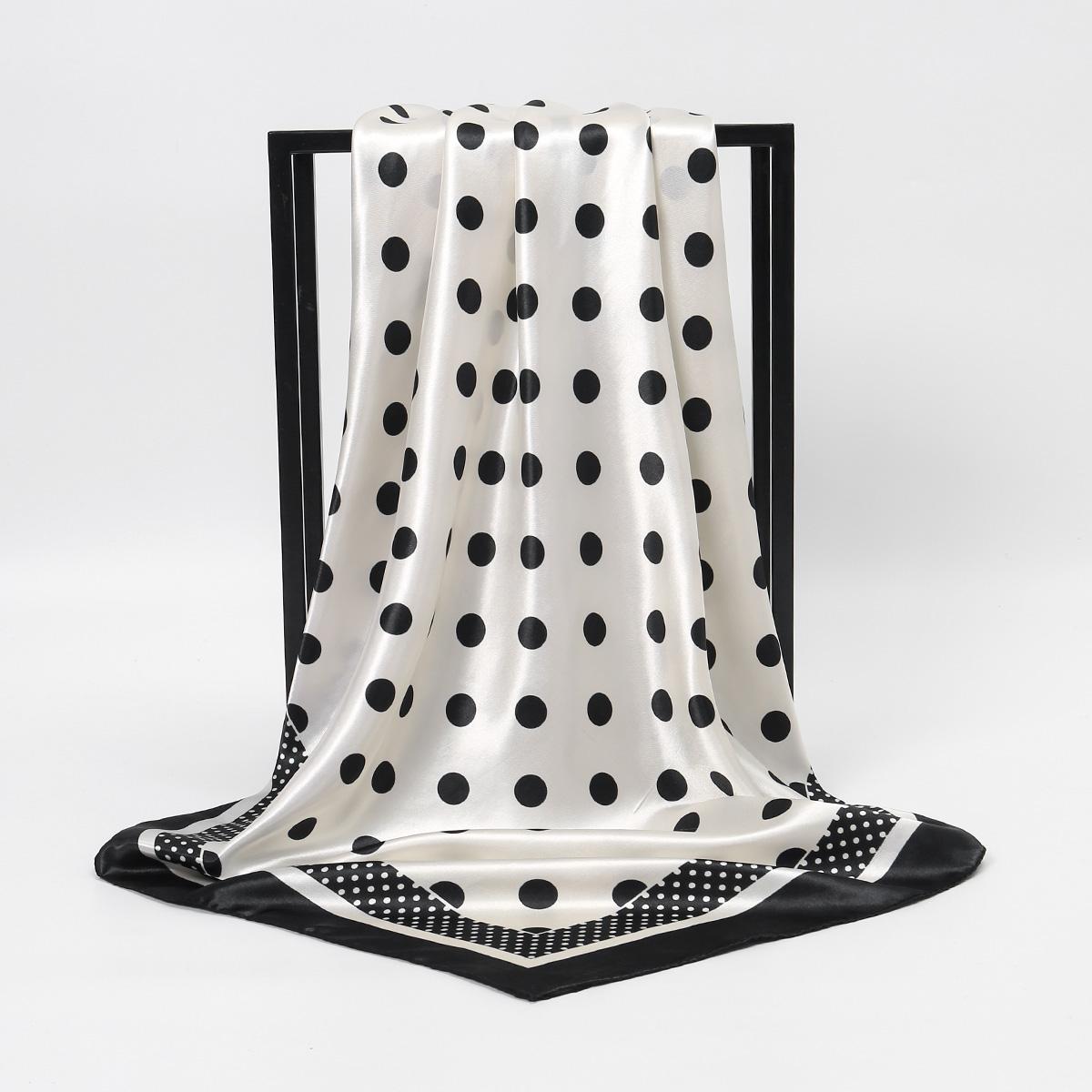 Women’s Polka Dot Print Satin Versatile Headscarf, Fitted Design for All Seasons, Ideal for Hair Wrapping & Styling