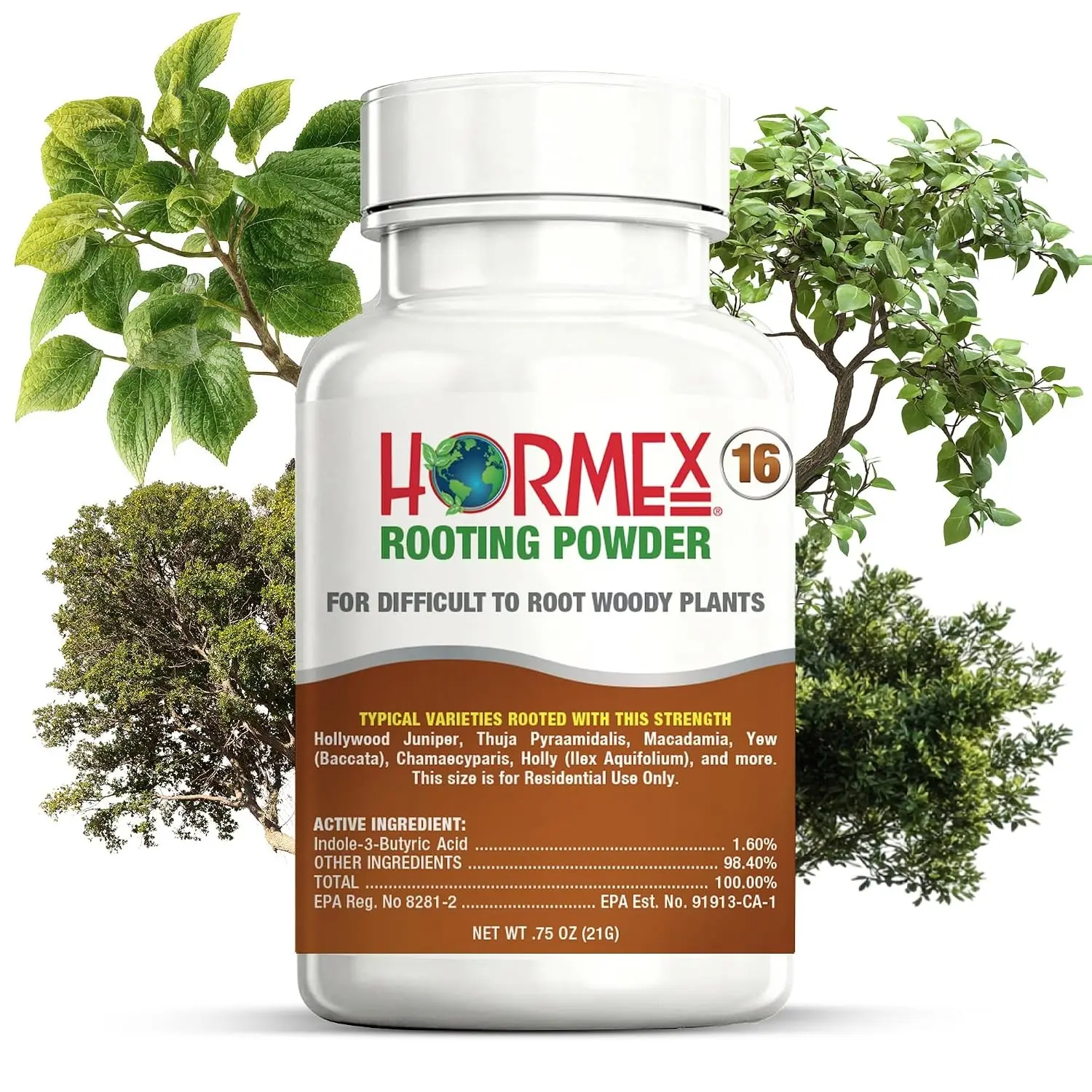 Rooting Hormone Powder #16 - Fast Root Growth for Hardwood Plant Cuttings
