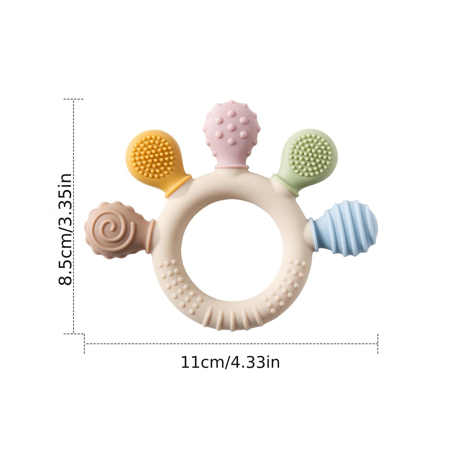 Baby Silicone Teething Ring with Cute Shapes, Safe & Gentle Design, Perfect for Soothing Gums, Ideal Gift for Newborns