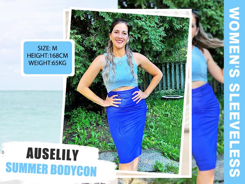 AUSELILY 2025 New Curve Cutout Bodycon Midi Dress – Flattering Fit with Midriff Detail | XS–XL