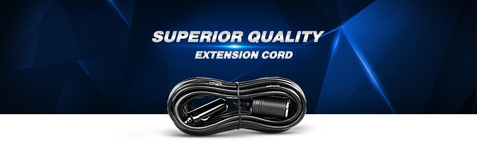 Nilight 14FT Cigarette Lighter Socket Extension Cord Cable 12V/24V (Black),car accessories