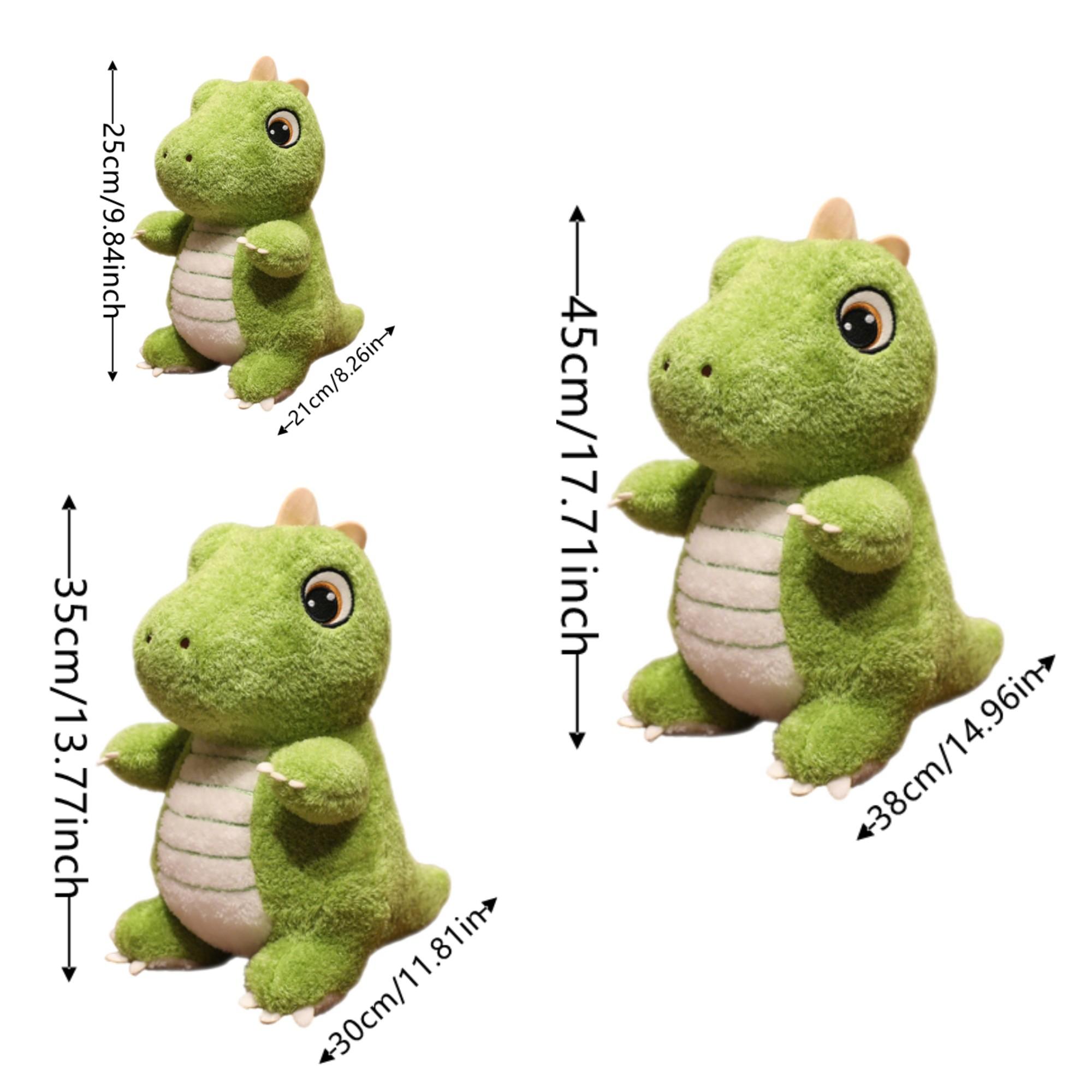 Cute green dinosaur plush toy with adorable, big eyes and endearing expressions, perfect for kids. Soft and comfortable, it can be used as a sofa cushion. A fun gift for children’s festivals, birthdays, or Christmas.