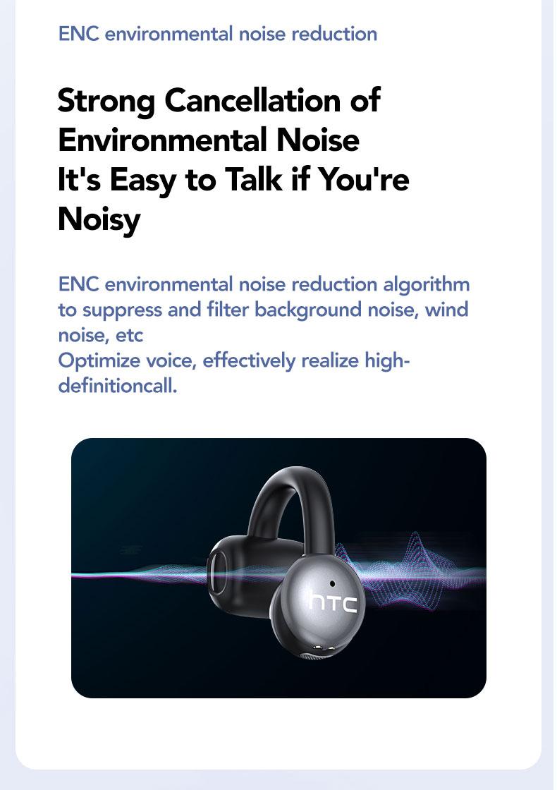 HTC NE15 AI translation earphones clip-on earphones business earphones Bluetooth earphones 6.0 low latency earphones IPX5 waterproof HiFi sound quality ear clip wireless earphones