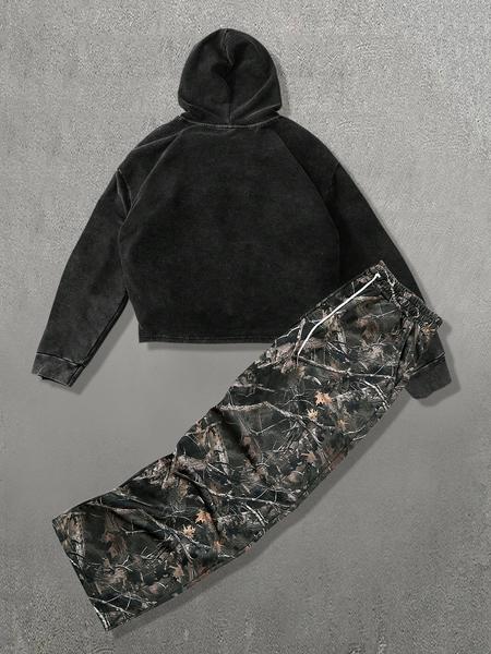 Two-Piece Set Men's Camo Print Sweatshirt & Sweatpants Set, Regular Fit Casual Long Sleeve Pullover & Jogger Pants, Men's Two-piece Outfits for Daily Wear