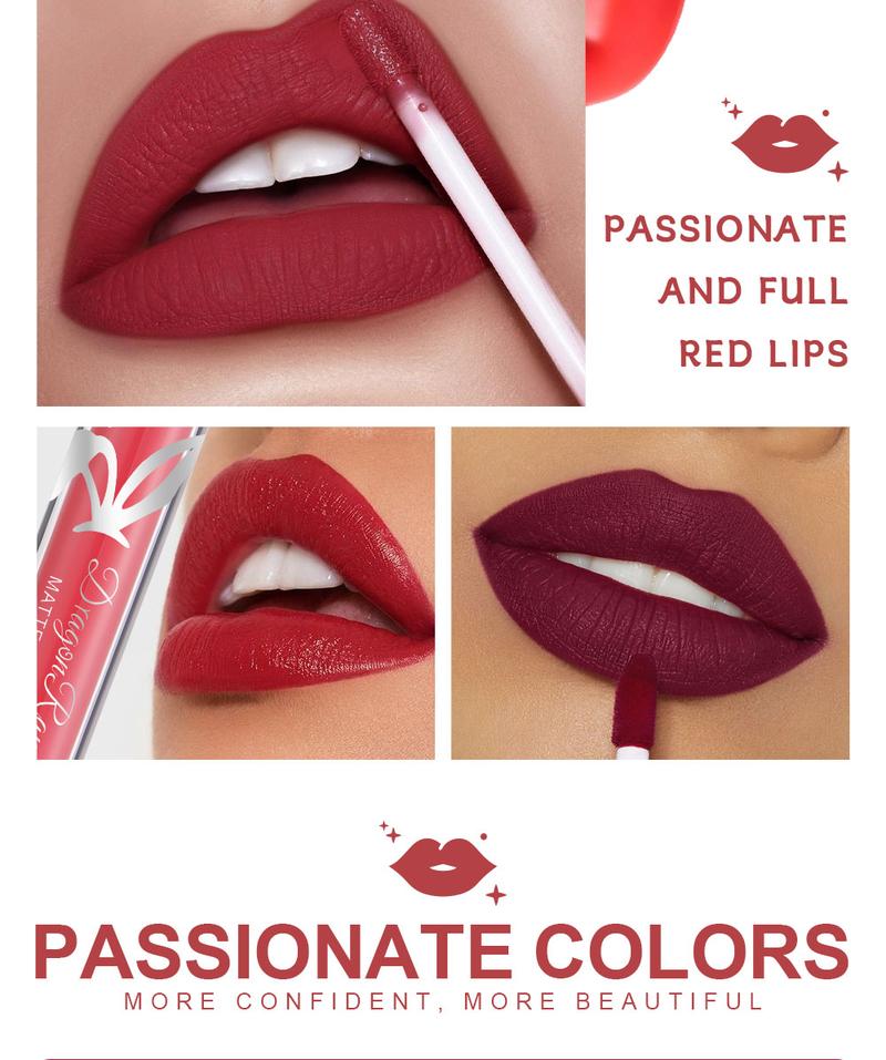 6 Pack Natural Charm Matte Lipstick Set Long Lasting Makeup Waterproof Easy To Apply Non Stick Cup Lip Glossy Suitable For Beginners Beauty Cosmetic