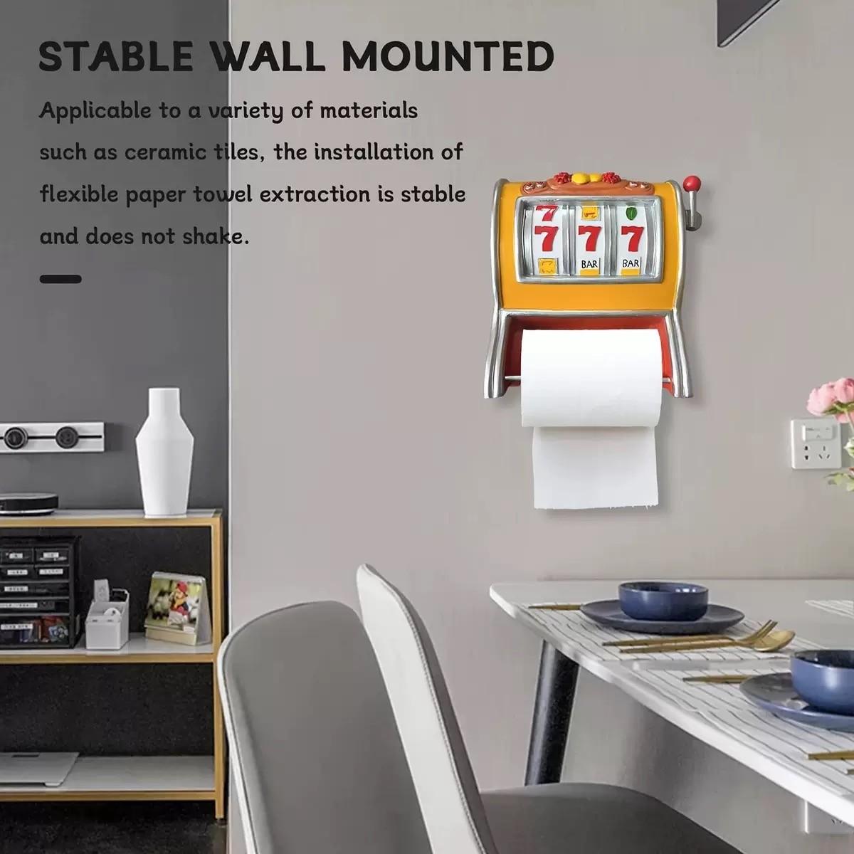 New Slot Machine Toilet Paper Holder, Retro Casino Style Bathroom Decor, Creative Roll Dispenser, Fun Home Accessory, Metal Edge, Vintage Slot Machine