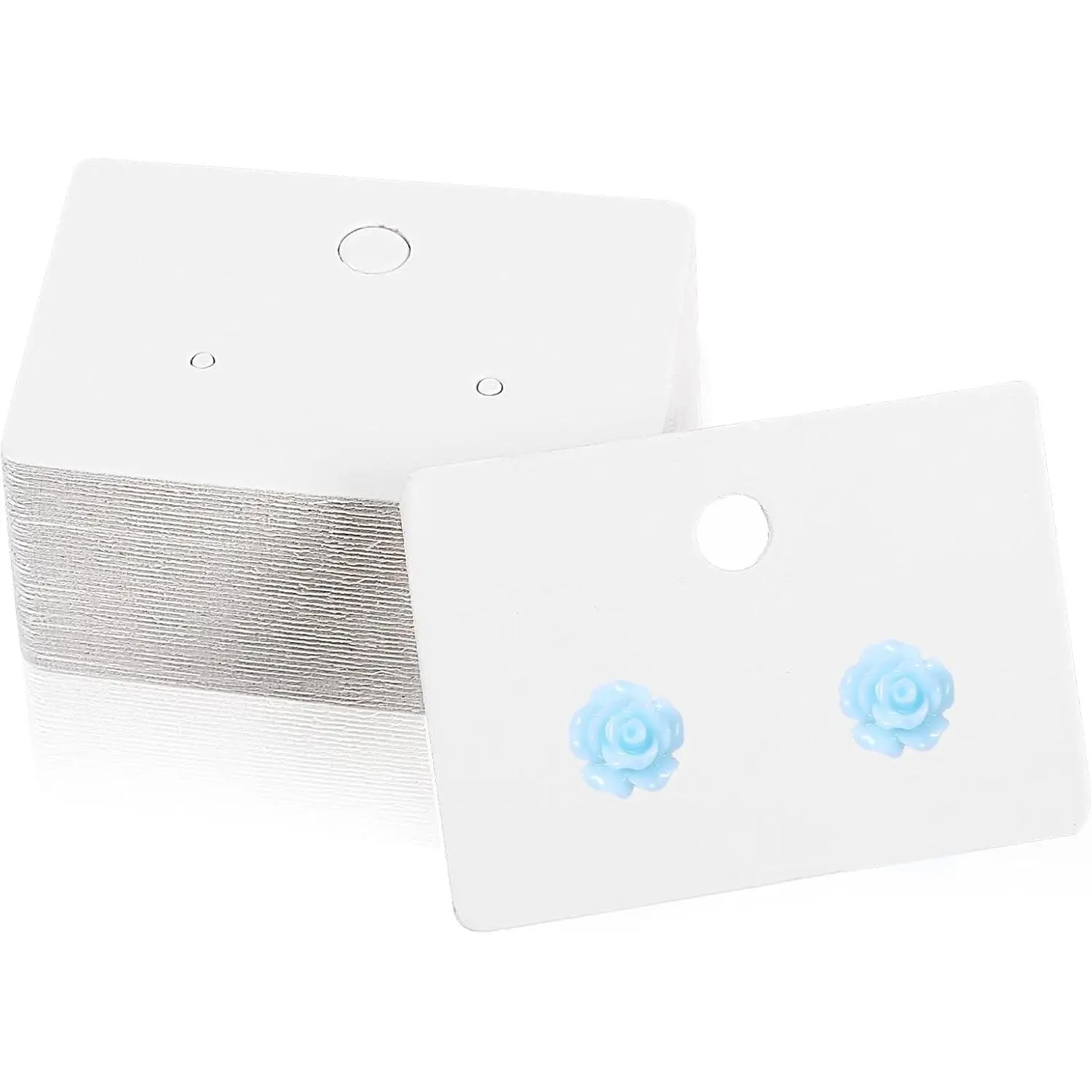100 count Earring Display Cards, 1.7inch Earring Cards for Selling , Earring Card with Holes, Paper Earring Holder Card, Earring Packaging for  Ear Studs  (White)