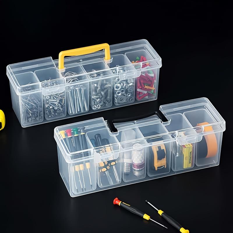Stackable Hardware Tool Storage Box Set, Detachable Dividers, Handheld Design, Portable Tool Box, Ideal for Home and Car Tools Organization (no Inner Items)