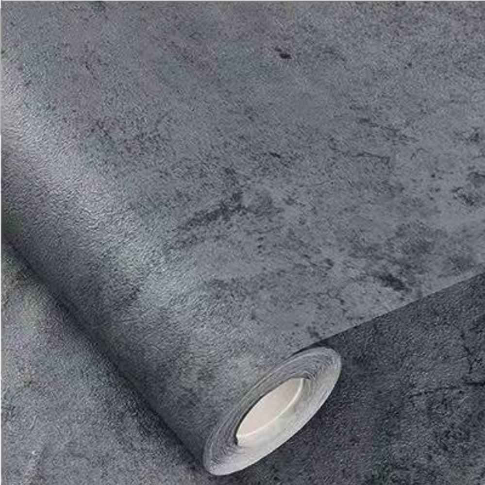 40cmWidth Grey PVC Industrial Cement Wallpaper Self-Adhesive Vinyl Waterproof Wall Stickers for Clothing Store Living Room Decor