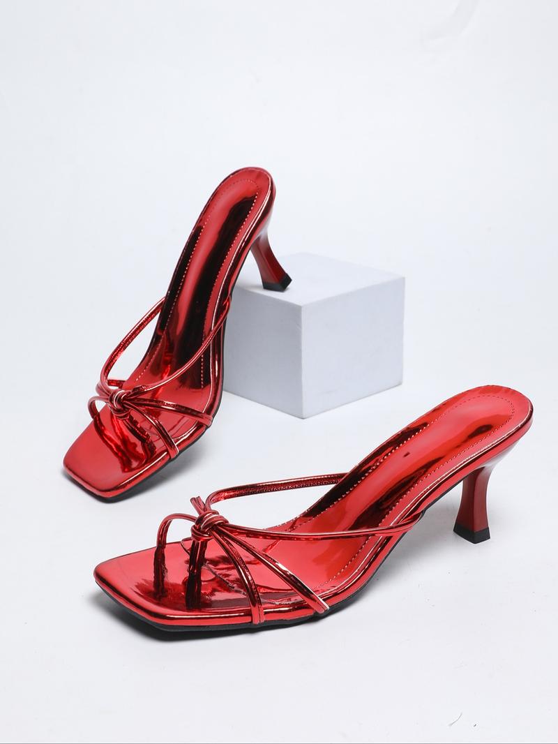 New Shiny Square Toe High Heel Sandals, Women's Fashion Thin Strap Mules, Party Evening Street Style, Wedding, 8 Colors Available New Shiny Square Toe High Heel Sandals, Women's Fashion Thin Strap Mules, Party Evening Street Style, Wedding, 8 Colors Available