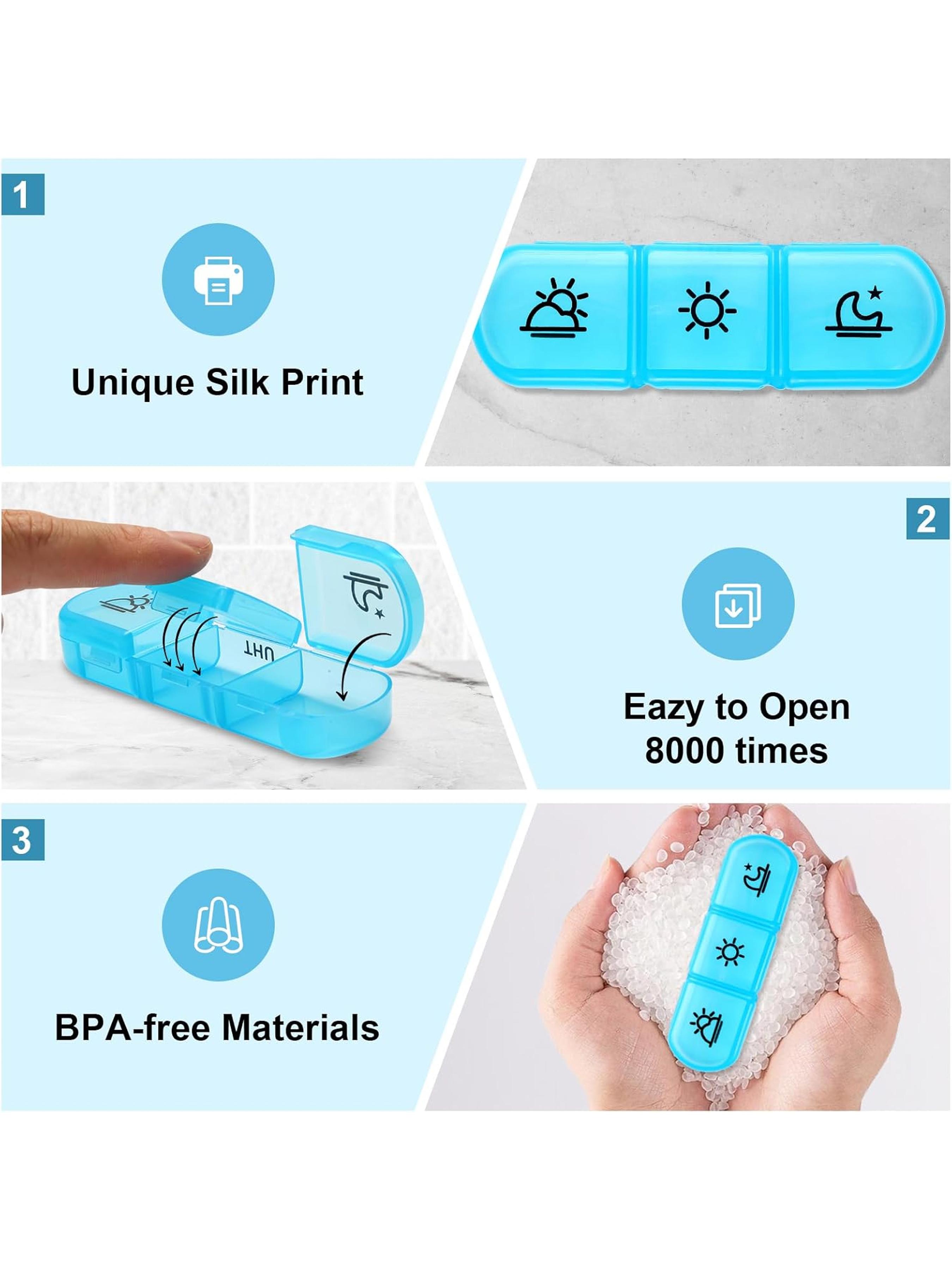 Weekly Pill Organizer 3X a Day, Travel Pill Box 7 Day for Purse, Daily Pill Organizer, Pill Dispenser Medicine Organizer for Vitamins, Fish Oils, Medications, Supplements, Valentine's Day, Christmas and Thanksgiving Day gifts