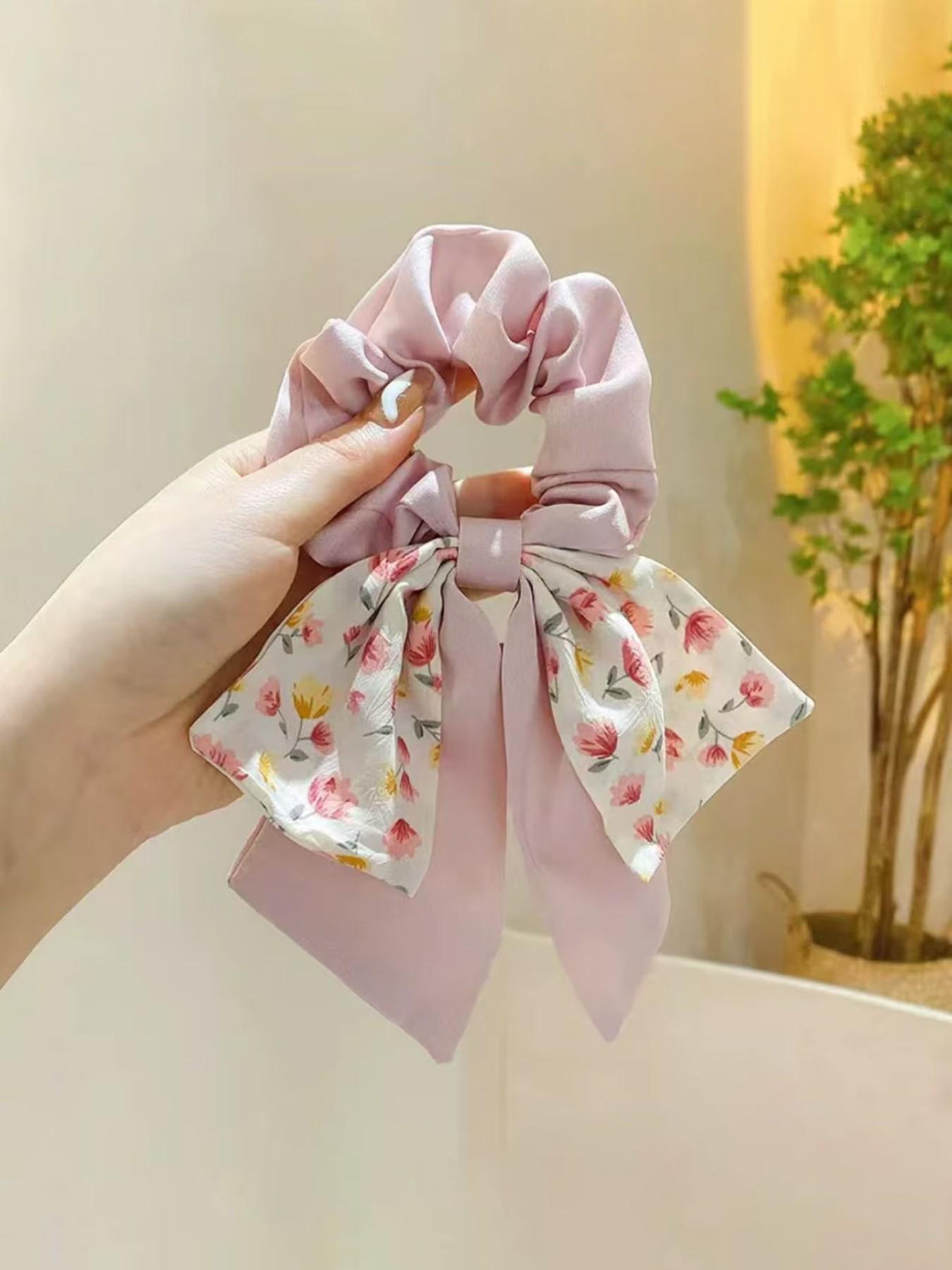 Cute Floral Butterfly Hair Tie, Soft Elastic Design for Girls, Ideal for Spring & Summer Hairstyles, Gentle on Hair
