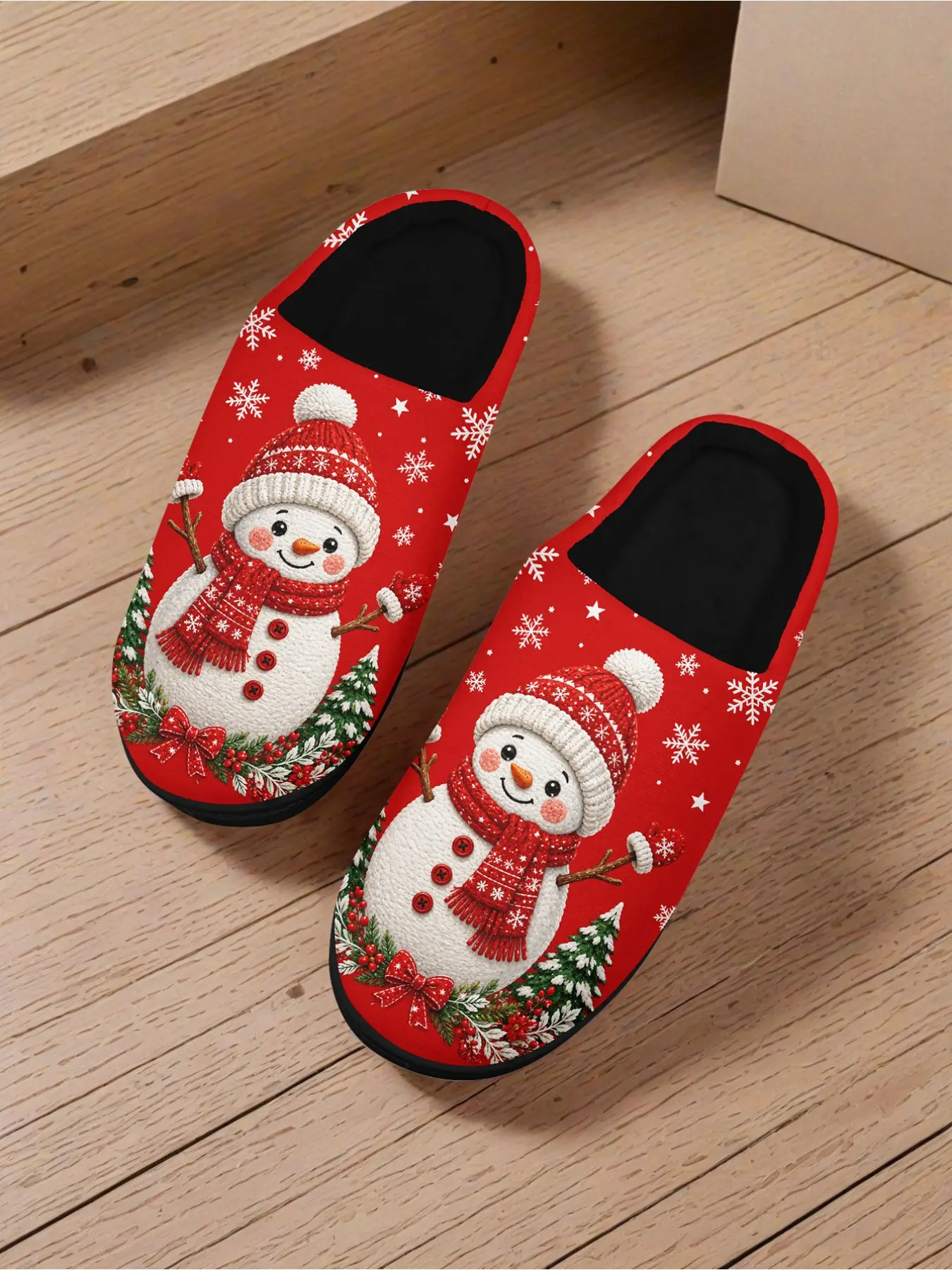 Men & Women Unisex Christmas String Lights Slippers, Warm Cozy Indoor Home Slippers for Household Use, Casual Slippers