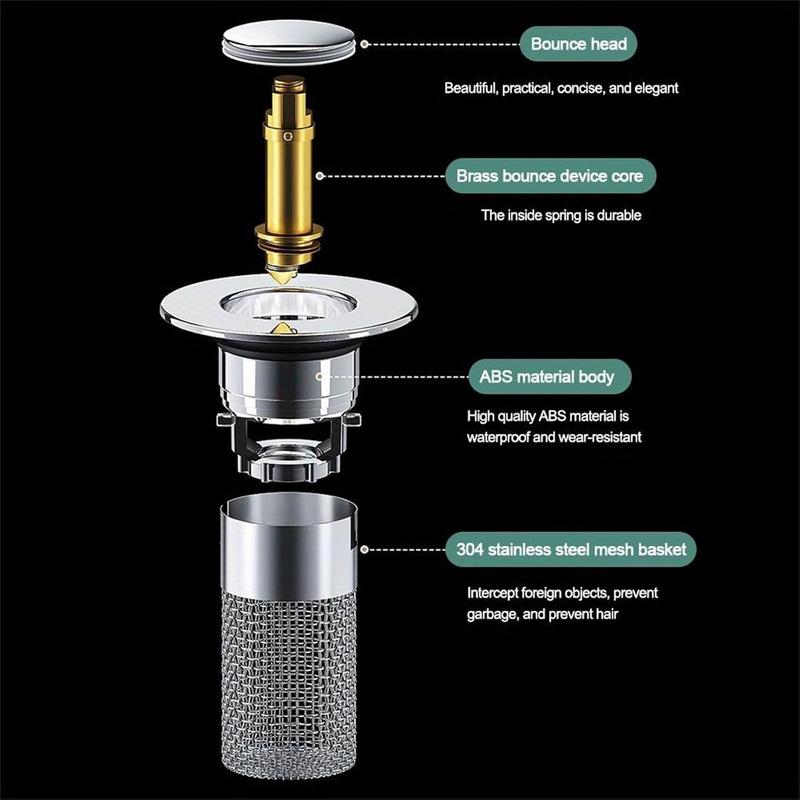 2pcs Bathroom Sink Drain Strainer,Stainless Steel Hair Catcher Basket, Universal Fit for US Bathroom Sinks, Bathtubs, Showers & Floor Drains (2pcs) 2 stud shoe