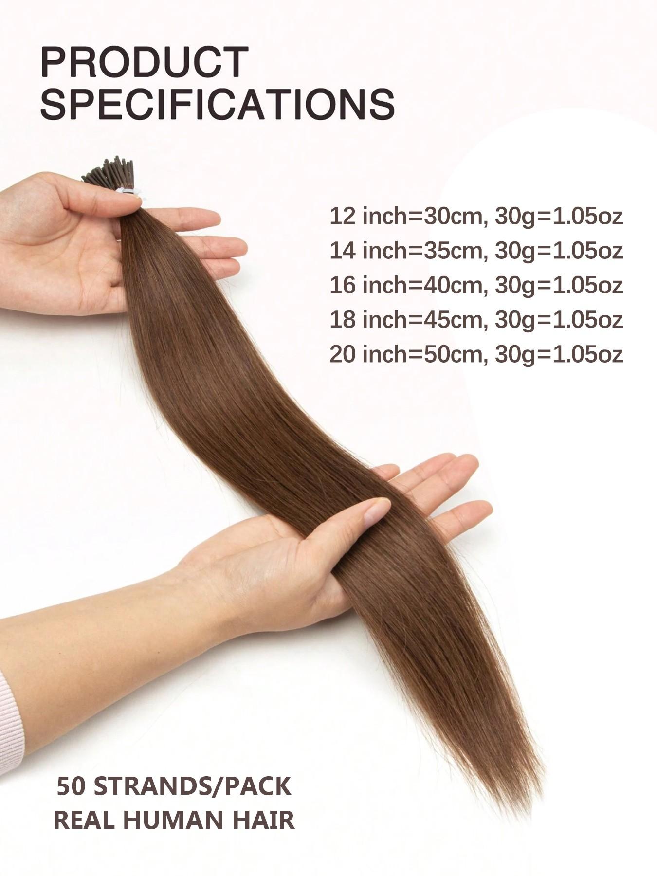 50 Strands I Tip Hair Extensions Human Hair Extensions Color  display picture 1