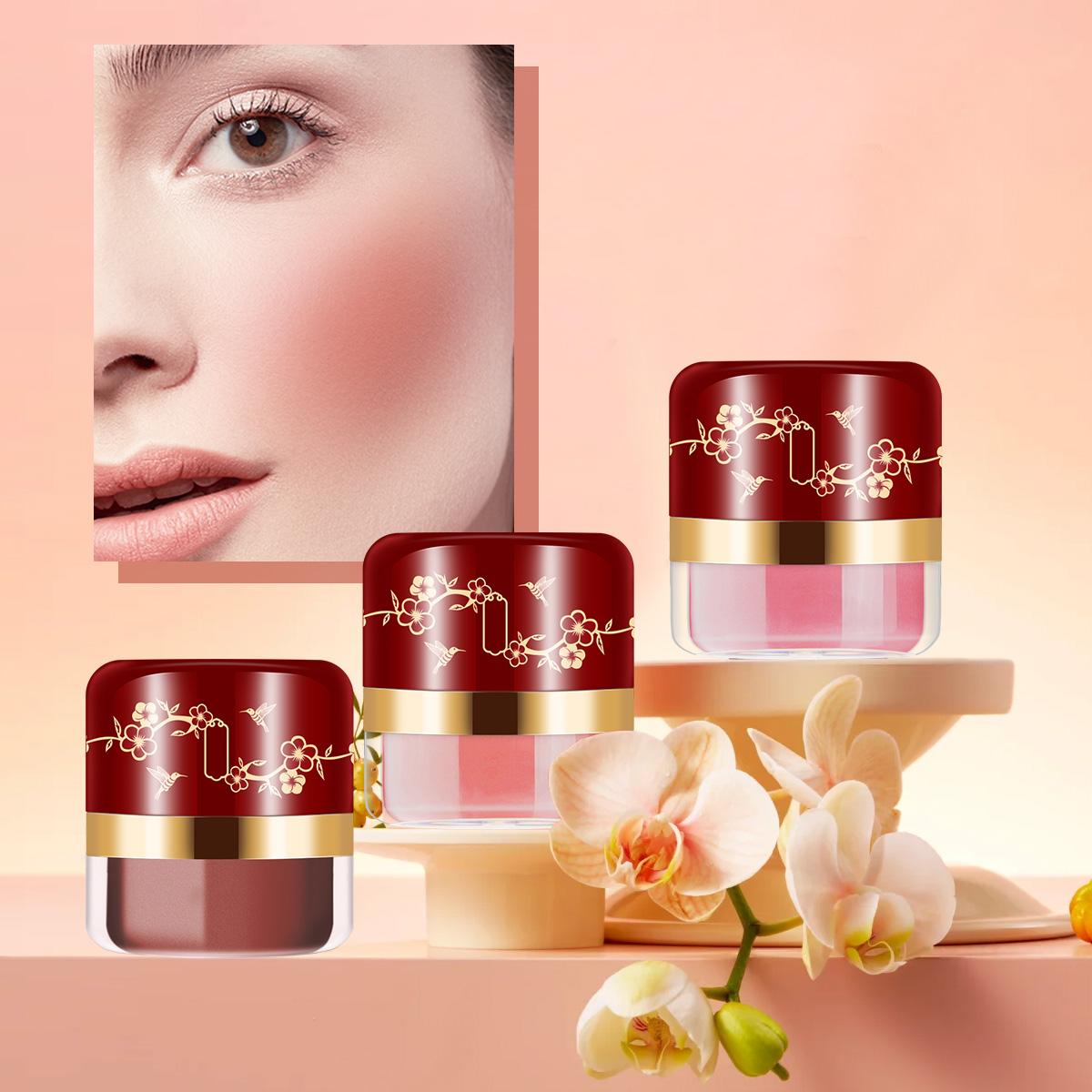 ROSE Three-Color Blush, Including Coral Red, Peach Pink, Frostbitten Red, Turns You Into a Vitality Girl, Suitable For Daily Makeup, Fully Shows Feminine Softness, Holiday Gift, Halloween Gift, Christmas Gift, For Mom And Girlfriend, Compact And Exquisite