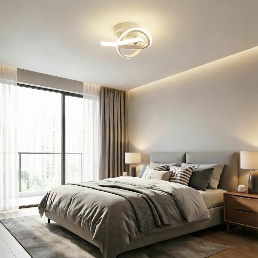 LED Ceiling Light, black/white/gold, 3-color dimmable. Ideal for bedrooms, corridors, hallways, studies, and simple modern interior home lighting.