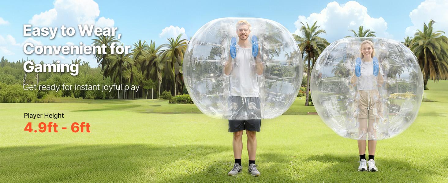 VEVOR Inflatable Bumper Ball 1-Pack, 5FT/1.5M Body Sumo Zorb Balls for Teen Adult, 0.8mm Thick PVC Human Hamster Bubble Balls for Outdoor Team Gaming Play, Bumper Bopper Toys for Garden, Yard, Park