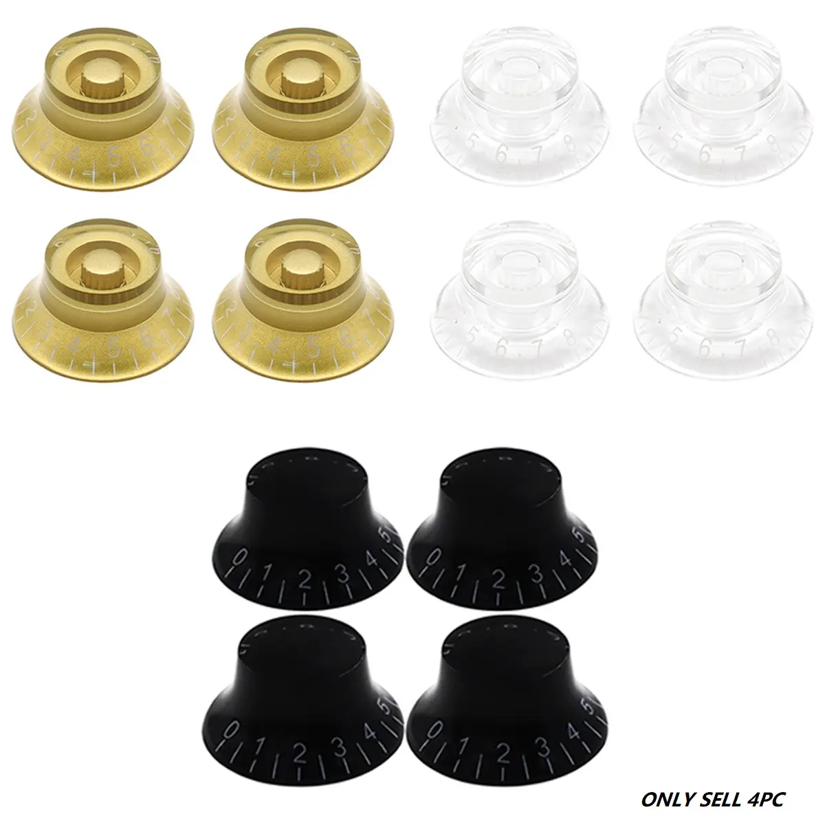 4-Piece Guitar Potentiometer Knobs, Ufo Design Volume Tone Control Knob Caps, Guitar Bass Adjustment Knobs, Multiple Colors Available
