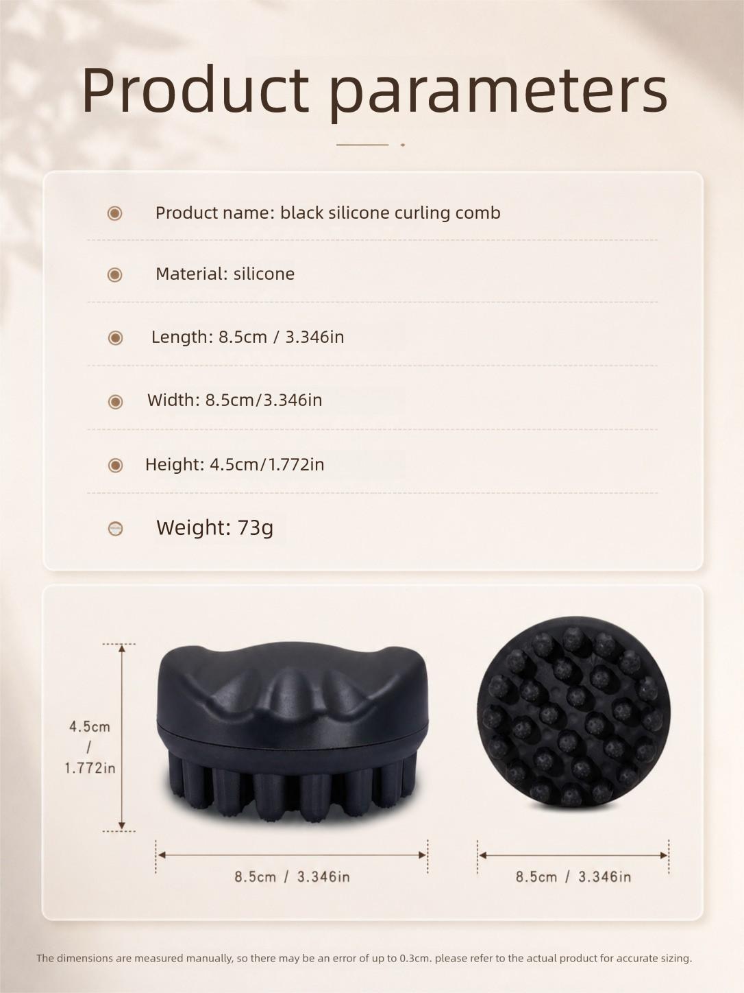 Silicone Curl Brush, Portable Dreadlocks Comb, Afro Twist Styling Brush for Natural Curly Hair